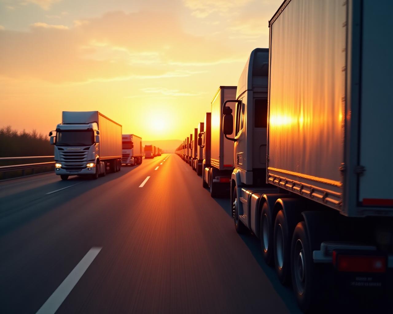 Logistics fleet in motion